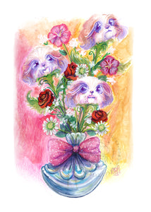 "Honey Bouquet" Original Fine Art Print by Scribble Creatures