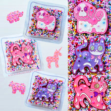 Load image into Gallery viewer, Animal Circus Cookie  Honey, Hambo, & Goontz Enamel Pins by Scribble Creatures