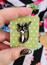 Load image into Gallery viewer, &quot;Not-So-Scaredy Cat&quot; Hard Enamel Pin by Scribble Creatures
