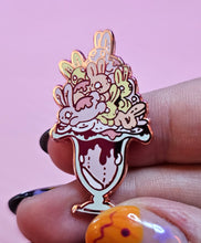 Load image into Gallery viewer, "Ice Crean Bun-dae" 1.5" Enamel Pin by Scribble Creatures