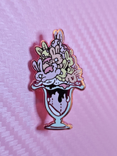 Load image into Gallery viewer, "Ice Crean Bun-dae" 1.5" Enamel Pin by Scribble Creatures