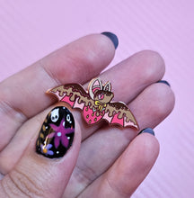 Load image into Gallery viewer, "Choco-covered Fruit Bat" 1.5" Enamel Pin by Scribble Creatures