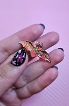Load image into Gallery viewer, "Choco-covered Fruit Bat" 1.5" Enamel Pin by Scribble Creatures