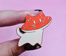 Load image into Gallery viewer, "Meowshroom" 1.5" Enamel Pin by Scribble Creatures