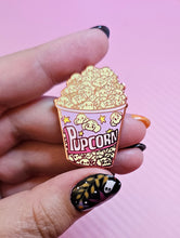 Load image into Gallery viewer, "Pup-corn" 1.5" Enamel Pin by Scribble Creatures