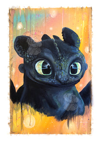 "Starburst Toothless" Fine Art Print by Scribble Creatures