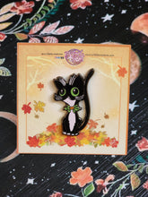 Load image into Gallery viewer, "Not-So-Scaredy Cat" Hard Enamel Pin by Scribble Creatures