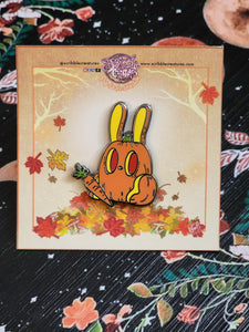 "Harvest Hare" Hard Enamel Pin by Scribble Creatures