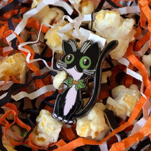 Load image into Gallery viewer, "Not-So-Scaredy Cat" Hard Enamel Pin by Scribble Creatures