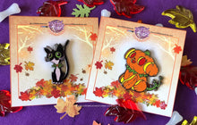 Load image into Gallery viewer, "Not-So-Scaredy Cat" Hard Enamel Pin by Scribble Creatures