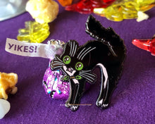 Load image into Gallery viewer, "Very-Scaredy Cat" Hard Enamel Pin by Scribble Creatures