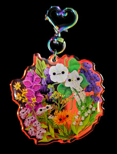 "Don't Tell Me to Smile" 2.5" Rainbow Acrylic Keychain by Scribble Creatures