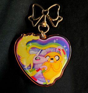 "Jake and Lady" Rainbow Mirror Acrylic Charm by Scribble Creatures