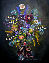 Load image into Gallery viewer, "Spooky Boo-quet II" Original Canvas Painting by Scribble Creatures
