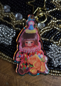 "Clown Girl" Acrylic Charm by Scribble Creatures