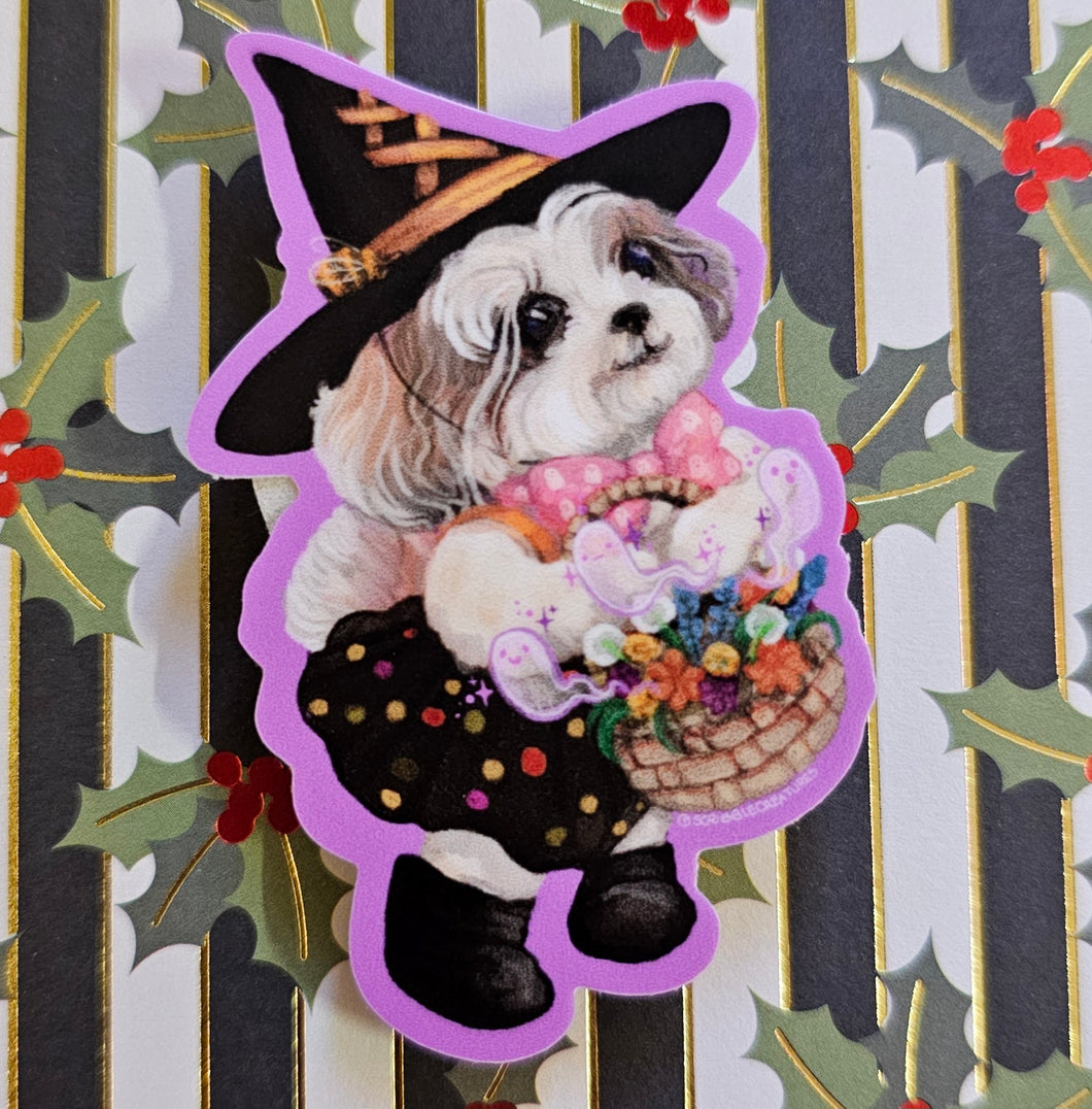 Holiday Sticker ~ Witchy Miss Honey