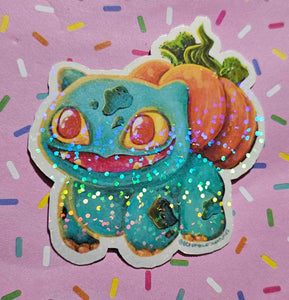 Pumpkin Bulbasaur Sticker by Scribble Creatures