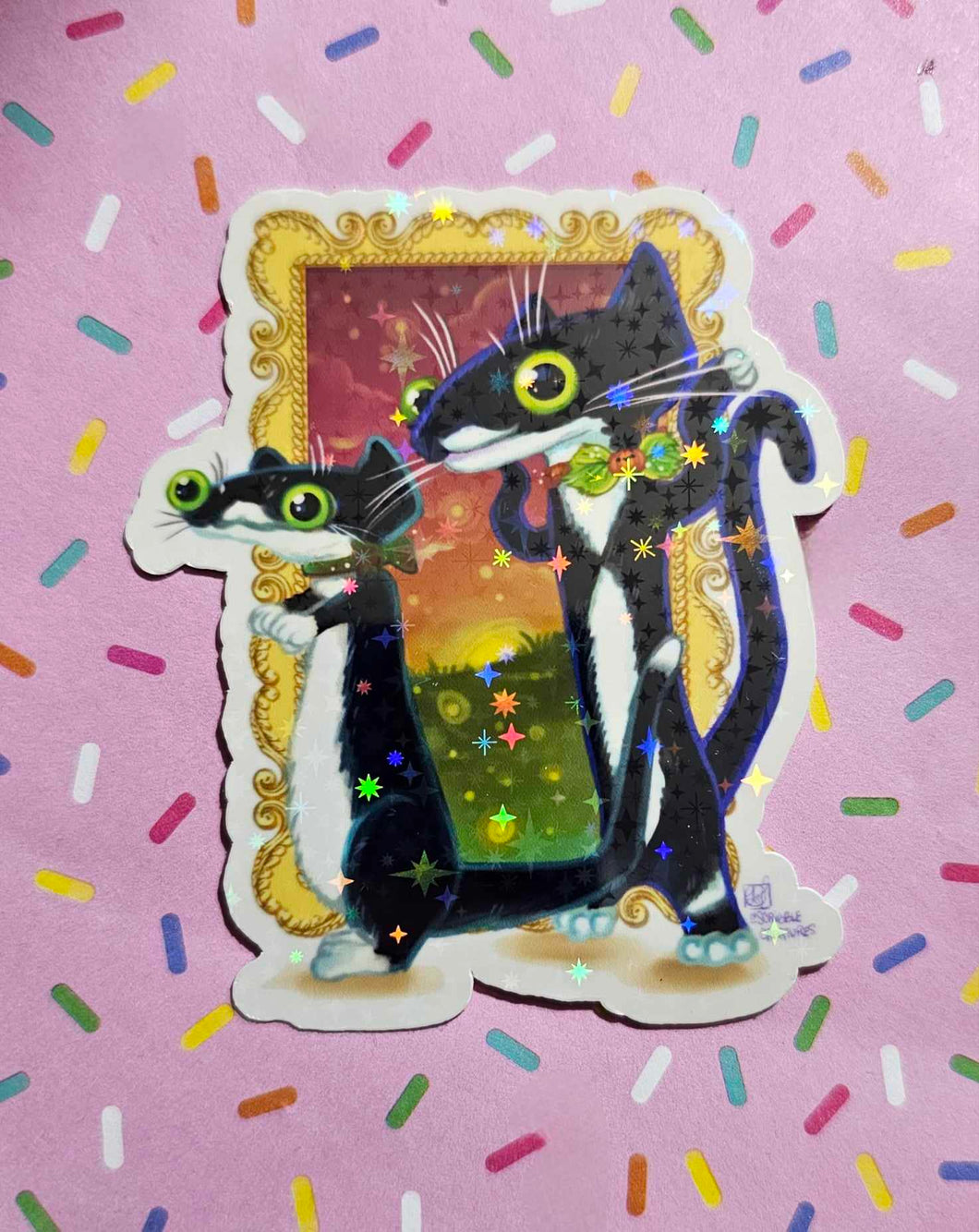 Dancing Kitties Sticker by Scribble Creatures