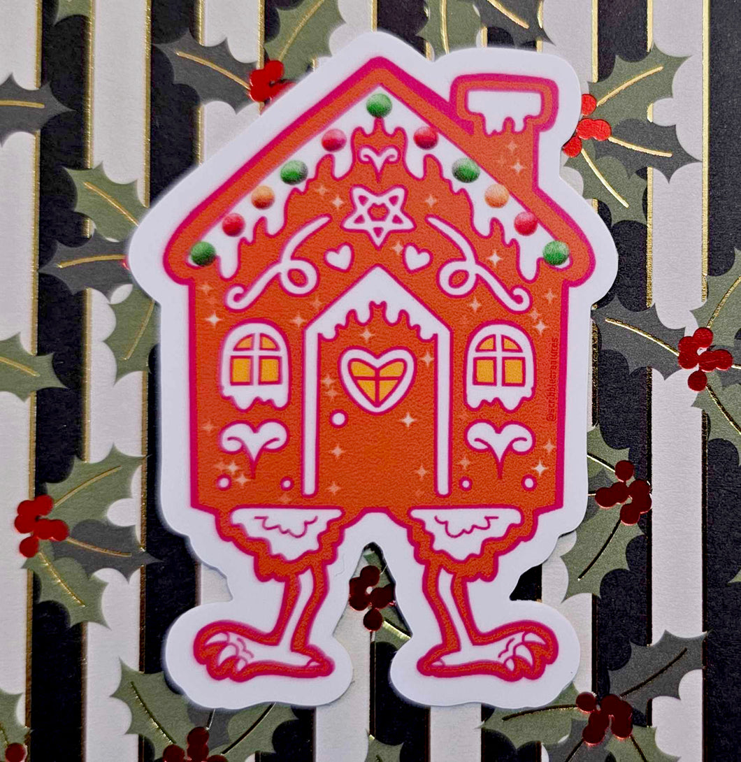 Holiday Sticker ~ Gingerbread Baba Yaga House