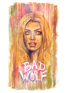 "Bad Wolf" Fine Art Print by Scribble Creatures