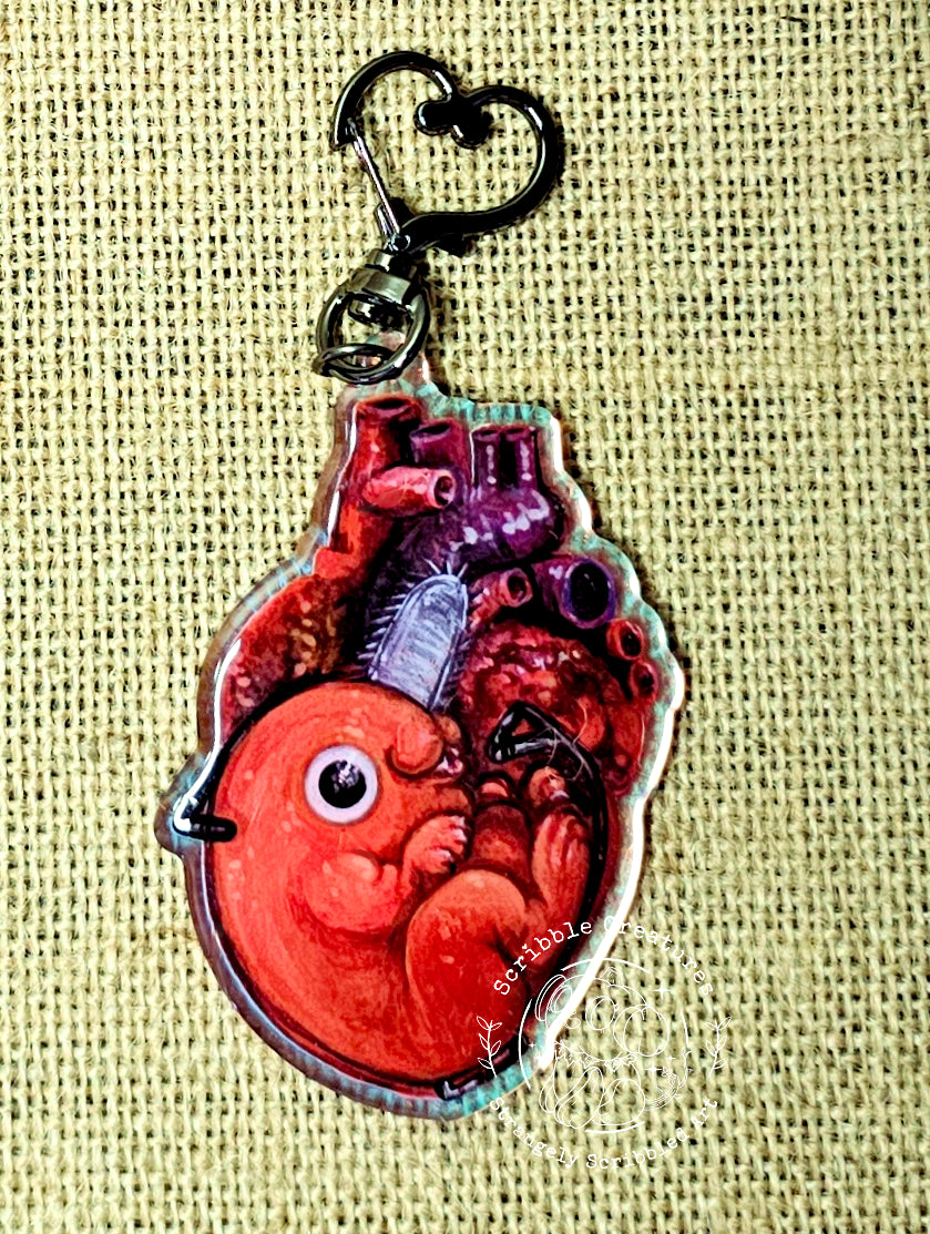 Denji's Heart Pochita Chainsaw Man anime Acrylic Charm by Scribble Creatures