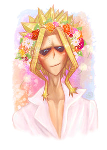 "Flower Crown Toshi" MHA Fine Art Print by Scribble Creatures