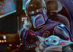 "Mando and Son" Fine Art Print by Scribble Creatures