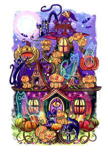 "Haunted Happy Home" Fine Art Print by Scribble Creatures