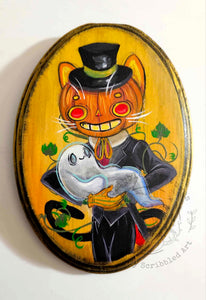 "Gentleman with Babe" Original Wooden Paintings by Scribble Creatures