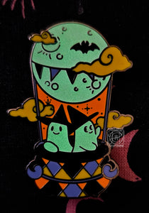 "Moon Balloon" GITD Original Character Hard Enamel Pin by Scribble Creatures