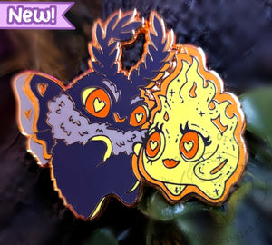 "Moth & Flame" New Original Character Hard Enamel Pin by Scribble Creatures