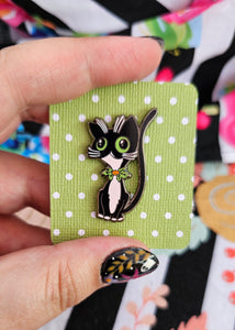 "Not-So-Scaredy Cat" Hard Enamel Pin by Scribble Creatures