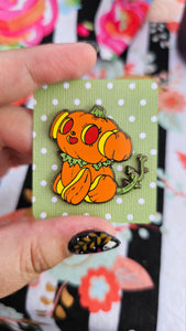 "Pumpkin Honey" Hard 1.5 Hard Enamel Pin by Scribble Creatures