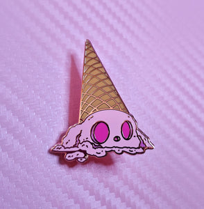 "Melted Pup-kin" 1.5" Enamel Pin by Scribble Creatures