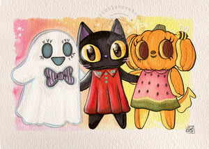 "Spooky Frimbs" Original Fine Art Print by Scribble Creatures