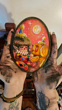 Load image into Gallery viewer, "Clown Girl II" wooden canvas original character painting by Scribble Creatures
