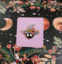Load image into Gallery viewer, Spooky Soot Sprite ghibli inspired 1.5&quot; enamel pin by Scribble Creatures
