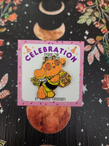 "Honey Bee"Celebration Collection Honey and Hambo Enamel Pin by Scribble Creatures
