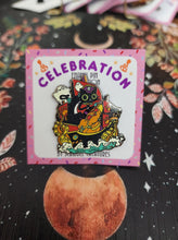 Load image into Gallery viewer, &quot;Pirate Pupkins&quot; Glow-In-The-Dark Celebration Collection Honey and Hambo Enamel Pin by Scribble Creatures
