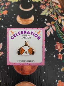 "Party Pumpkin Head" Celebration Collection Enamel Pin by Scribble Creatures