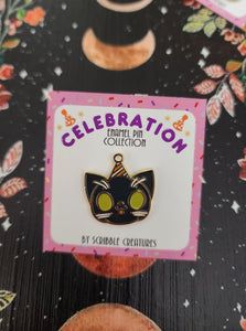 "Party Cat" Celebration Collection Enamel Pin by Scribble Creatures