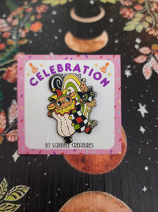 "Party Time!" Celebration Collection Enamel Pin by Scribble Creatures