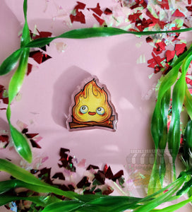 Fire Demon Calcifer Acrylic Pin by Scribble Creatures