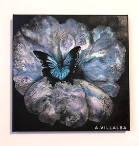"Metallic Azul Butterfly" (Original Painting)