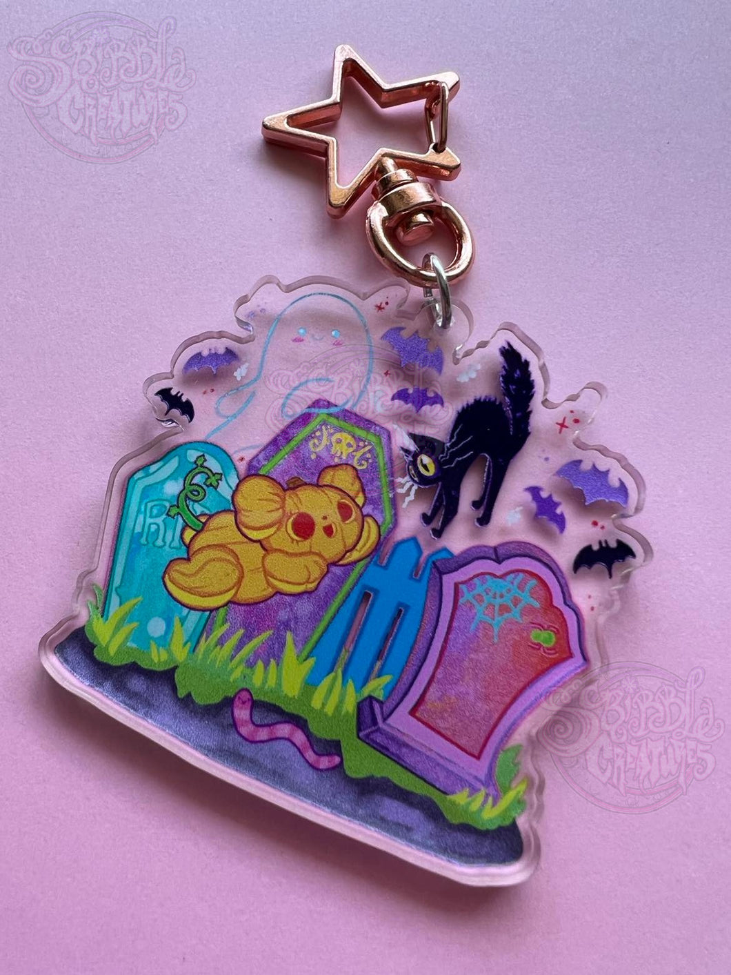Graveyard Cuties Pastel Goth Acrylic Charm by Scribble Creatures
