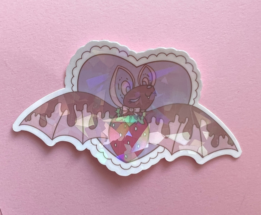 Chocolate Covered Fruit Bat Sticker by Scribble Creatures